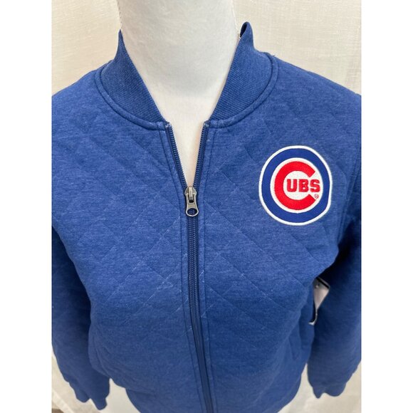 Chicago Cubs Womens Quilted Bomber Jacket - Medium - Genuine Merchandise By G-II - Picture 2 of 5